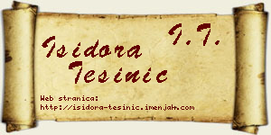 Isidora Tešinić vizit kartica